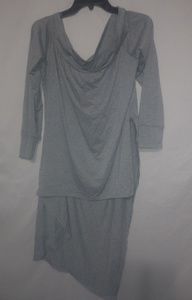 Beautiful L Gray Hi-Lo T-shirt Open Neck Tunic Top